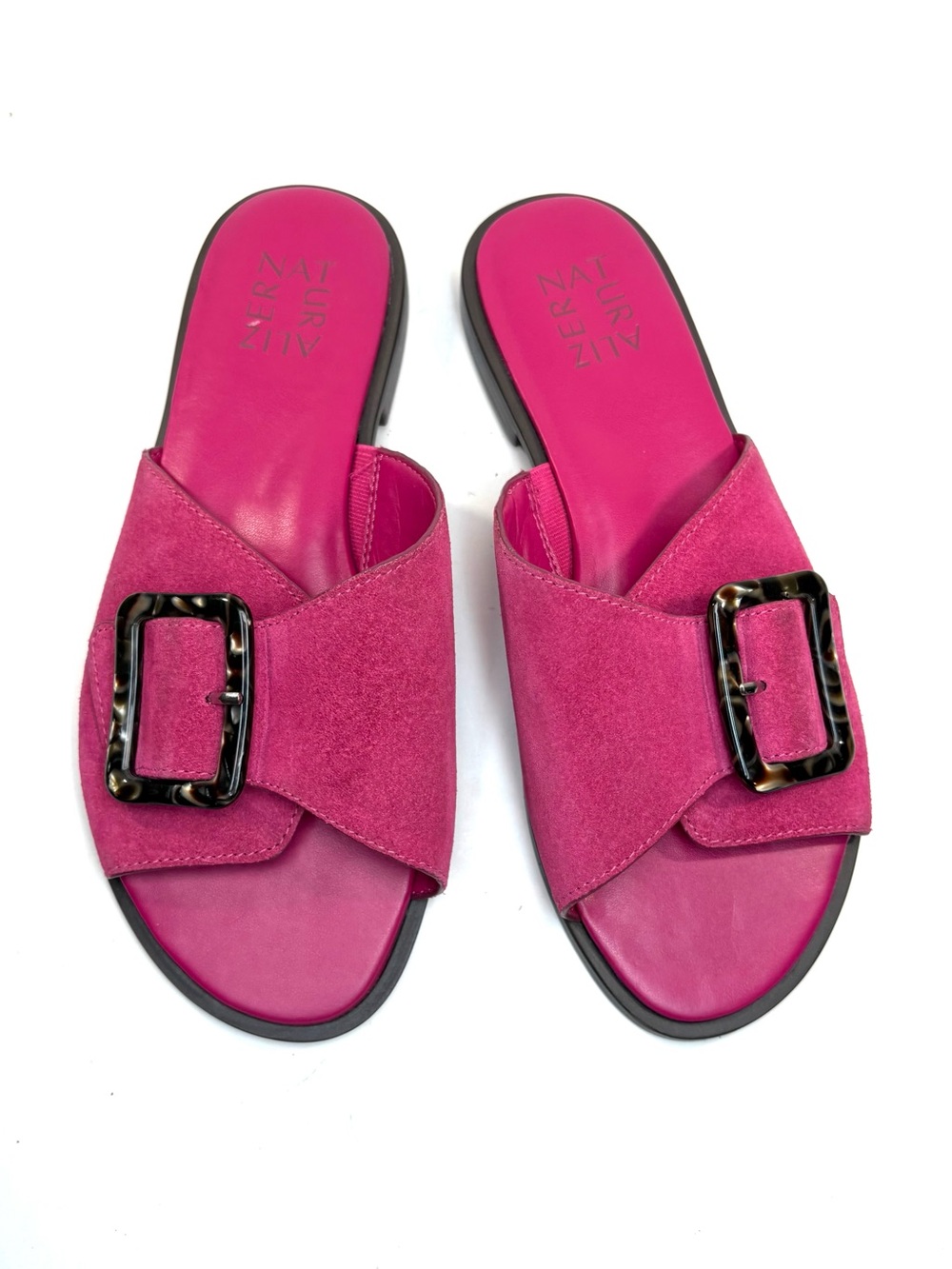 Naturalizer Fuscia Leather Slide Sandals | 7